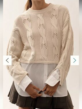 Pilcro Cable Twofer Sweater
